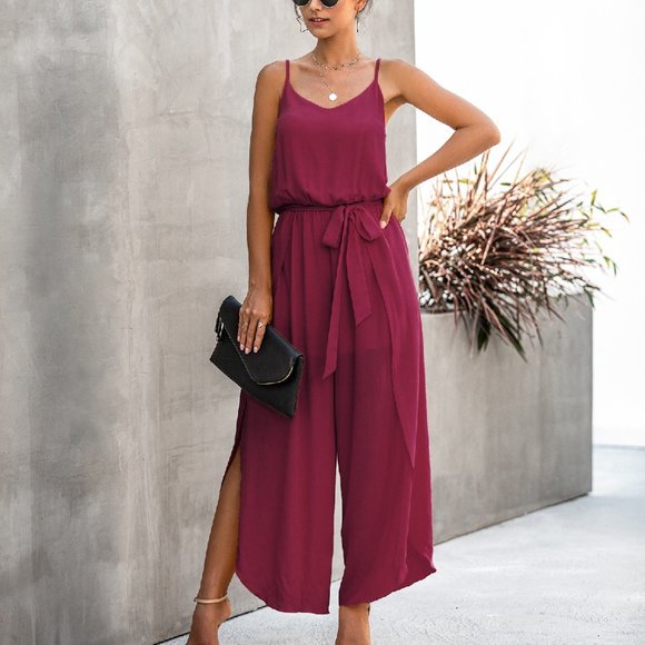 NEW EMPIRE WAIST JUMPSUIT DRESSY HAREM PANTS - Picture 4 of 4